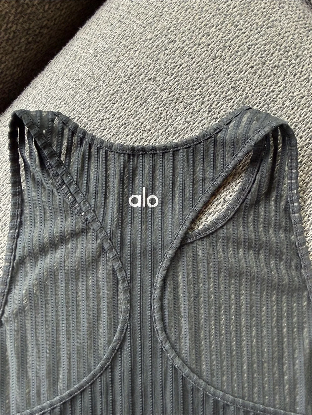 ALO Yoga Black Ribbed Racerback Tank